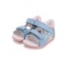 Sandałki skórzane D.D.STEP G075-61329AM AERO BLUE na rzepy